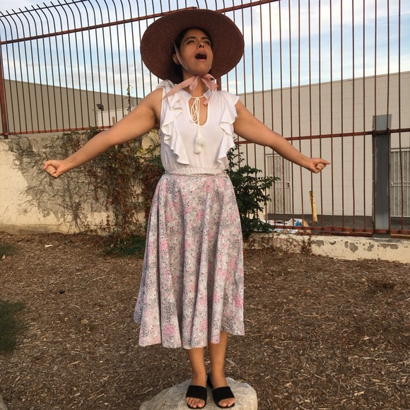 VINTAGE 50s HANDMADE SKIRT WITH POCKET - Picture 8 of 15